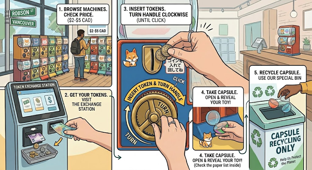 How to play Gachapon machines